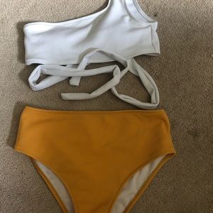 Zaful one shoulder bikini top & matching bottom